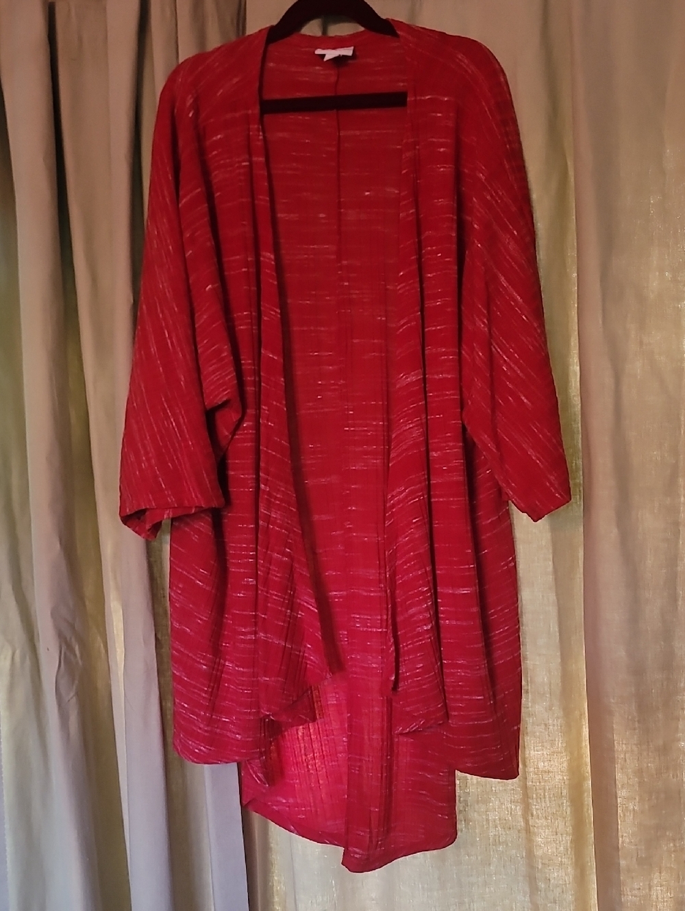 LuLaRoe Red Open-Front Duster Cardigan